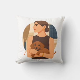 Moderne Hond Moeder Esthetiek Met Cute Puppy Kussen