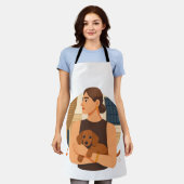 Moderne Hond Moeder Esthetiek Met Cute Puppy Schort (Gedragen)