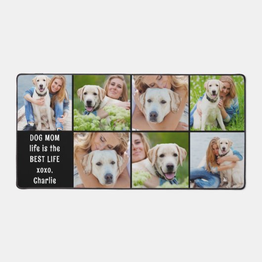 Moderne Hond Moeder Leven Custom 7 Foto Collage Bureaumat (Voorkant)