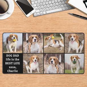 Moderne Hond Papa Life Custom 7 Fotocollage Bureaumat