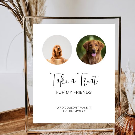 Moderne Hond Treat Bruiloft Eenvoudige Pet Treat F Poster