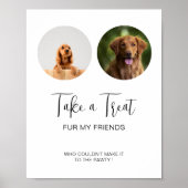 Moderne Hond Treat Bruiloft Eenvoudige Pet Treat F Poster (Voorkant)