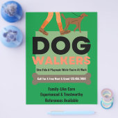 Moderne hond Walker Bone Pet Sitter Flyer (Enkel)