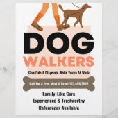 Moderne hond Walker Bone Pet Sitter Flyer (Voorkant)