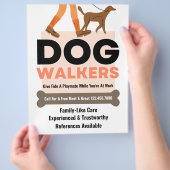 Moderne hond Walker Bone Pet Sitter Flyer (Hand)