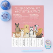 Moderne Hond Walker Huisdier Sitter Roze Eenvoudig Flyer (Enkel)