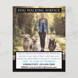MODERNE Hond Walker Pet Sitter Foto Kleine Bedrijf Flyer