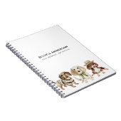 Moderne hond wandelen huisdier zitten Waterverf Notitieboek (Rechterzijde)