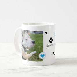 Moderne Honden 2 Foto's Hartjes Naam Koffiemok