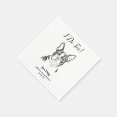 Moderne Honden Bruiloft Cocktail Servetten (Hoek)