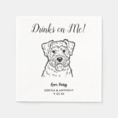 Moderne Honden Bruiloft Cocktail Servetten (Voorkant)