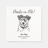 Moderne Honden Bruiloft Cocktail Servetten (Voorkant)