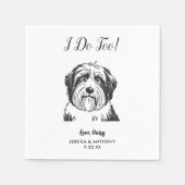 Moderne Honden Bruiloft Cocktail Servetten (Voorkant)