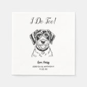 Moderne Honden Bruiloft Cocktail Servetten (Voorkant)