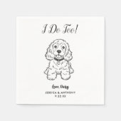 Moderne Honden Bruiloft Cocktail Servetten (Voorkant)