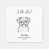 Moderne Honden Bruiloft Cocktail Servetten (Voorkant)