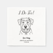 Moderne Honden Bruiloft Cocktail Servetten (Voorkant)