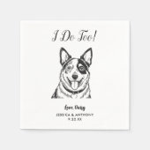 Moderne Honden Bruiloft Cocktail Servetten (Voorkant)