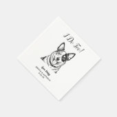 Moderne Honden Bruiloft Cocktail Servetten (Hoek)