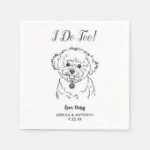 Moderne Honden Bruiloft Cocktail Servetten (Voorkant)