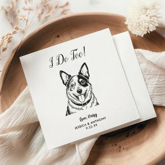 Moderne Honden Bruiloft Cocktail Servetten