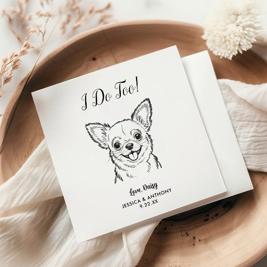Moderne Honden Bruiloft Cocktail Servetten