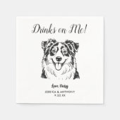 Moderne Honden Bruiloft Cocktail Servetten (Voorkant)
