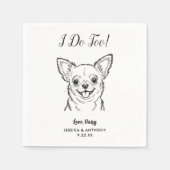 Moderne Honden Bruiloft Cocktail Servetten (Voorkant)