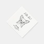 Moderne Honden Bruiloft Cocktail Servetten (Hoek)