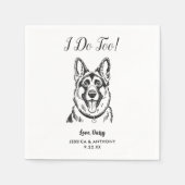 Moderne Honden Bruiloft Cocktail Servetten (Voorkant)