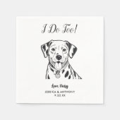 Moderne Honden Bruiloft Cocktail Servetten (Voorkant)
