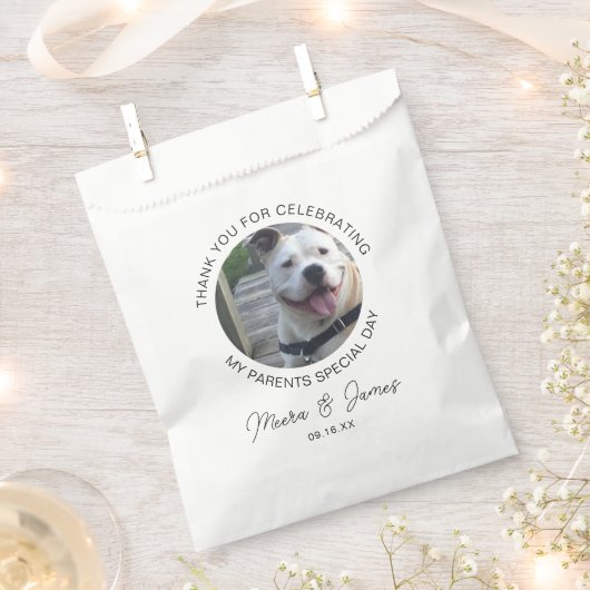 Moderne Honden Foto Huwelijk Bedankzakje (Geknipt)