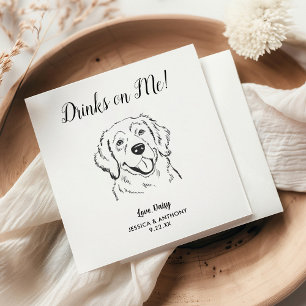 Moderne Honden Huwelijk Cocktail Servet