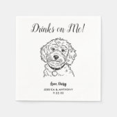 Moderne Honden Huwelijk Cocktail Servetten (Voorkant)