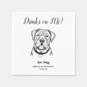 Moderne Honden Huwelijk Cocktail Servetten  (Voorkant)