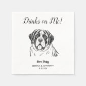 Moderne Honden Huwelijk Cocktail Servetten (Voorkant)
