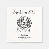 Moderne Honden Huwelijk Cocktail Servetten  (Voorkant)