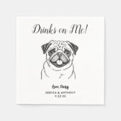 Moderne Honden Huwelijk Cocktail Servetten (Voorkant)