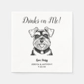 Moderne Honden Huwelijk Cocktail Servetten  (Voorkant)