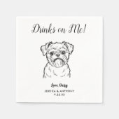 Moderne Honden Huwelijk Cocktail Servetten (Voorkant)