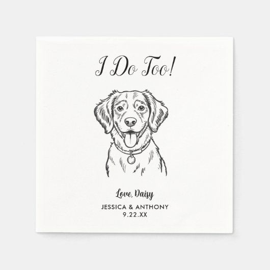 Moderne Honden Huwelijk Cocktail Servetten (Voorkant)