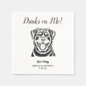 Moderne Honden Huwelijk Cocktail Servetten  (Voorkant)
