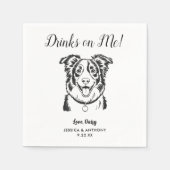 Moderne Honden Huwelijk Cocktail Servetten (Voorkant)