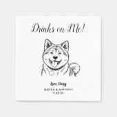 Moderne Honden Huwelijk Cocktail Servetten  (Voorkant)