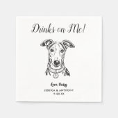 Moderne Honden Huwelijk Cocktail Servetten  (Voorkant)