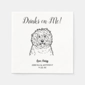Moderne Honden Huwelijk Cocktail Servetten  (Voorkant)