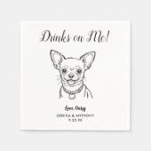 Moderne Honden Huwelijk Cocktail Servetten (Voorkant)