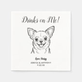 Moderne Honden Huwelijk Cocktail Servetten (Voorkant)