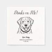 Moderne Honden Huwelijk Cocktail Servetten (Voorkant)
