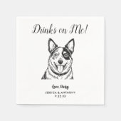 Moderne Honden Huwelijk Cocktail Servetten  (Voorkant)